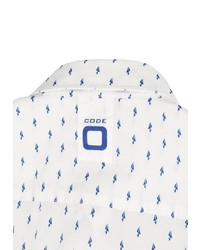 weißes bedrucktes Langarmhemd von CODE-ZERO