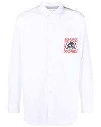 weißes bedrucktes Langarmhemd von Comme Des Garcons SHIRT