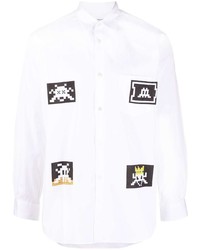 weißes bedrucktes Langarmhemd von Comme Des Garcons SHIRT