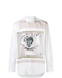 weißes bedrucktes Langarmhemd von Comme Des Garcons SHIRT