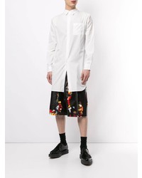 weißes bedrucktes Langarmhemd von Comme Des Garcons Homme Plus