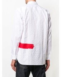 weißes bedrucktes Langarmhemd von Comme Des Garcons SHIRT