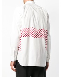 weißes bedrucktes Langarmhemd von Comme Des Garcons SHIRT