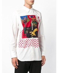 weißes bedrucktes Langarmhemd von Comme Des Garcons SHIRT