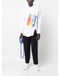 weißes bedrucktes Langarmhemd von Comme Des Garcons SHIRT