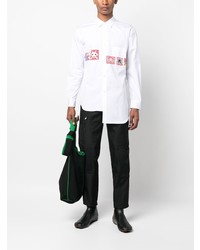 weißes bedrucktes Langarmhemd von Comme Des Garcons SHIRT