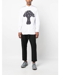 weißes bedrucktes Langarmhemd von Comme Des Garcons SHIRT