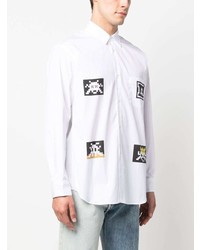 weißes bedrucktes Langarmhemd von Comme Des Garcons SHIRT