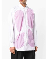 weißes bedrucktes Langarmhemd von Comme Des Garcons SHIRT