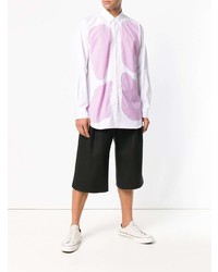 weißes bedrucktes Langarmhemd von Comme Des Garcons SHIRT