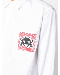 weißes bedrucktes Langarmhemd von Comme Des Garcons SHIRT