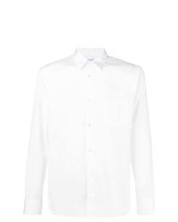 weißes bedrucktes Langarmhemd von Comme Des Garçons Shirt Boys
