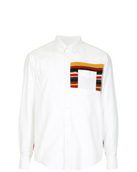 weißes bedrucktes Langarmhemd von Coohem