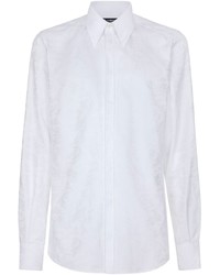 weißes bedrucktes Langarmhemd von Dolce & Gabbana