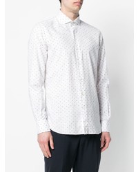 weißes bedrucktes Langarmhemd von Orian