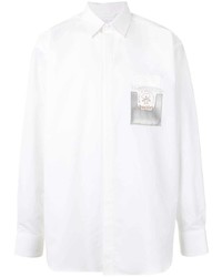 weißes bedrucktes Langarmhemd von Doublet
