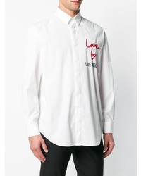 weißes bedrucktes Langarmhemd von Love Moschino