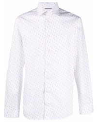weißes bedrucktes Langarmhemd von Eton