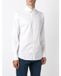weißes bedrucktes Langarmhemd von Salvatore Ferragamo