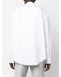 weißes bedrucktes Langarmhemd von MSGM