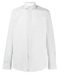 weißes bedrucktes Langarmhemd von Hackett