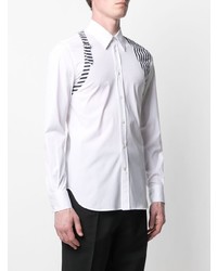 weißes bedrucktes Langarmhemd von Alexander McQueen