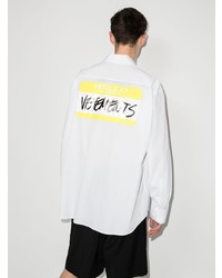 weißes bedrucktes Langarmhemd von Vetements