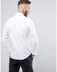 weißes bedrucktes Langarmhemd von Selected