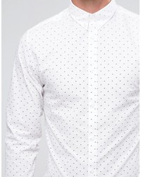 weißes bedrucktes Langarmhemd von Selected