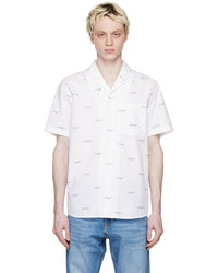 weißes bedrucktes Langarmhemd von Hugo