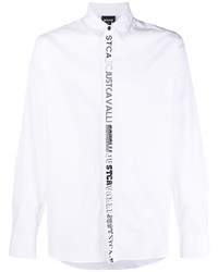weißes bedrucktes Langarmhemd von Just Cavalli
