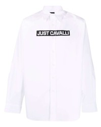 weißes bedrucktes Langarmhemd von Just Cavalli