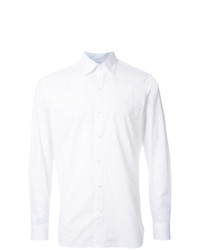 weißes bedrucktes Langarmhemd von Kent & Curwen