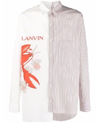 weißes bedrucktes Langarmhemd von Lanvin