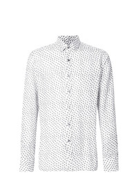 weißes bedrucktes Langarmhemd von Lanvin