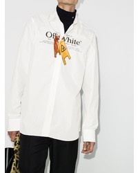 weißes bedrucktes Langarmhemd von Off-White