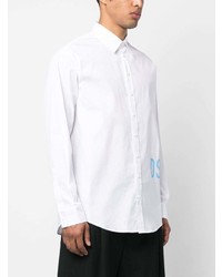 weißes bedrucktes Langarmhemd von DSQUARED2