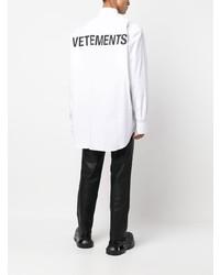 weißes bedrucktes Langarmhemd von Vetements