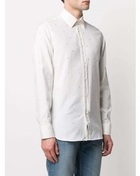 weißes bedrucktes Langarmhemd von Gucci
