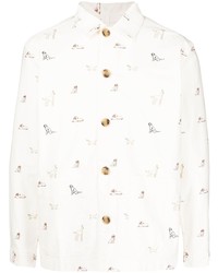 weißes bedrucktes Langarmhemd von Maison Labiche