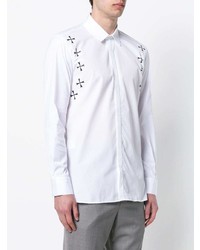 weißes bedrucktes Langarmhemd von Neil Barrett