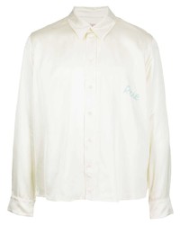 weißes bedrucktes Langarmhemd von Martine Rose
