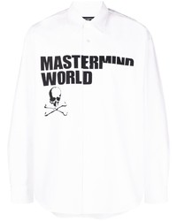 weißes bedrucktes Langarmhemd von Mastermind Japan
