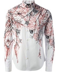 weißes bedrucktes Langarmhemd von McQ by Alexander McQueen