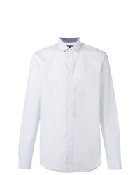 weißes bedrucktes Langarmhemd von Michael Kors Collection