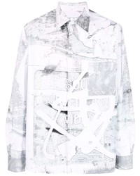 weißes bedrucktes Langarmhemd von Off-White