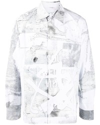 weißes bedrucktes Langarmhemd von Off-White