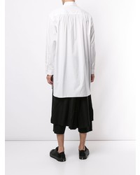 weißes bedrucktes Langarmhemd von Yohji Yamamoto