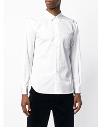 weißes bedrucktes Langarmhemd von Comme Des Garçons Shirt Boys