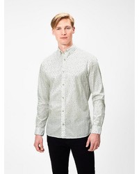 weißes bedrucktes Langarmhemd von Produkt